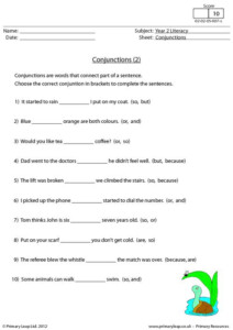 Conjunctions Worksheets Grade 5