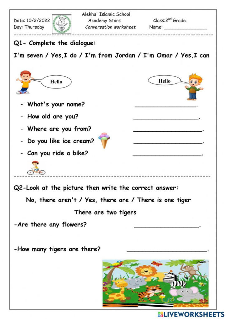 Conversation Worksheet Interactive Worksheet How To Introduce 