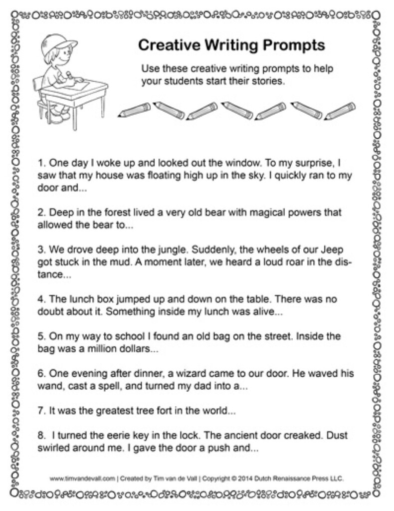 Creative Writing Worksheets For Grade 4 Pdf Writing Free Creative 