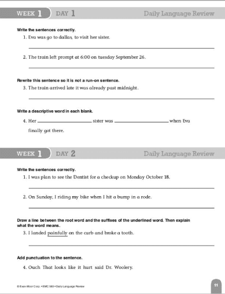 Daily Language Review Grade 5 Evan Moor