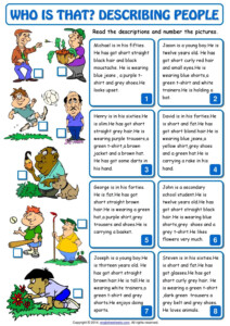 Describing A Picture Worksheet For Grade 2