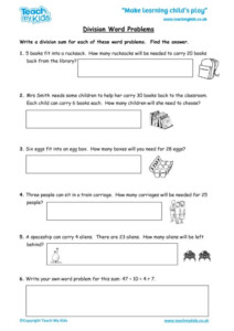 Division Word Problems Grade 5