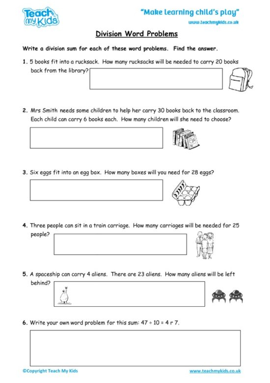 Division Word Problems Grade 5