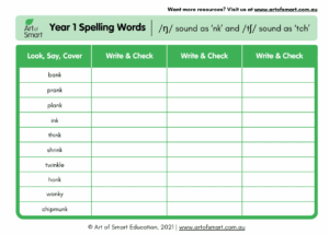 Download Printable Year 1 Spelling Words Worksheets