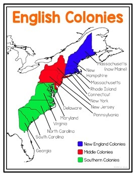 Early European Settlements 13 English Colonies Poster And INB By Amy 