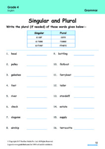 English 4 Worksheets