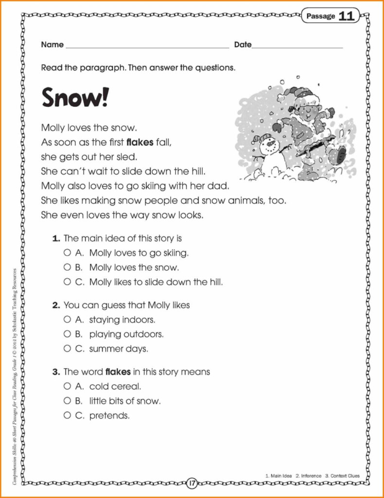 English Comprehension Grade 6 Worksheets Worksheet24