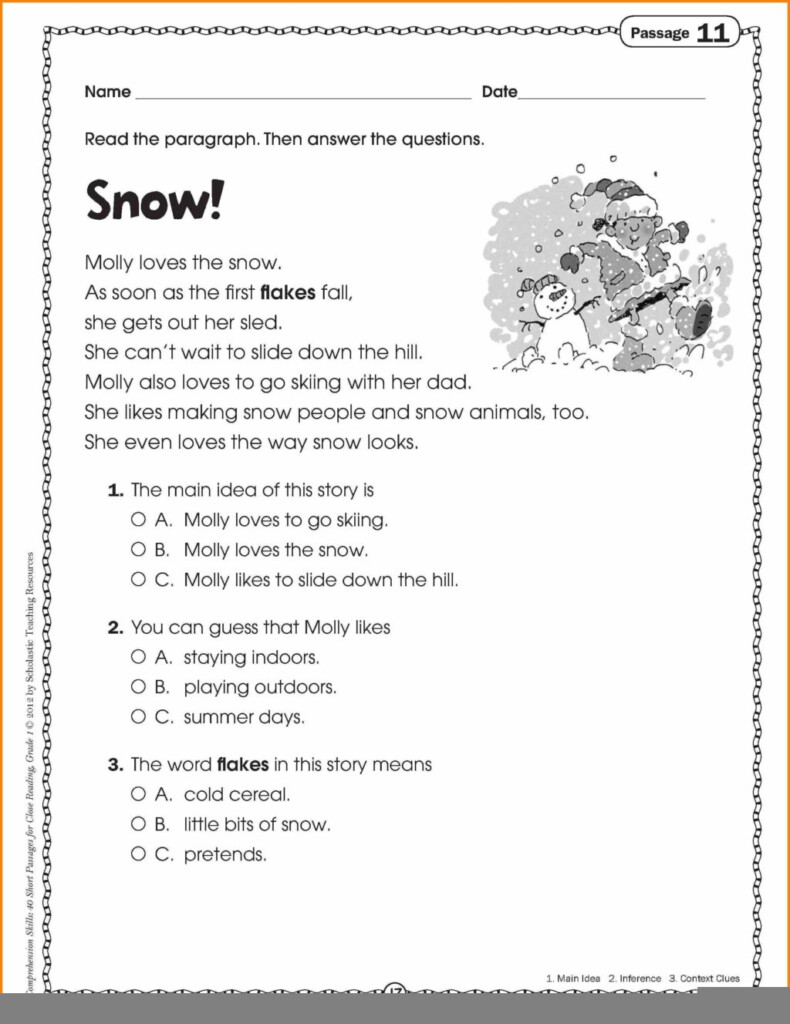 English Comprehension Grade 6 Worksheets Worksheet24