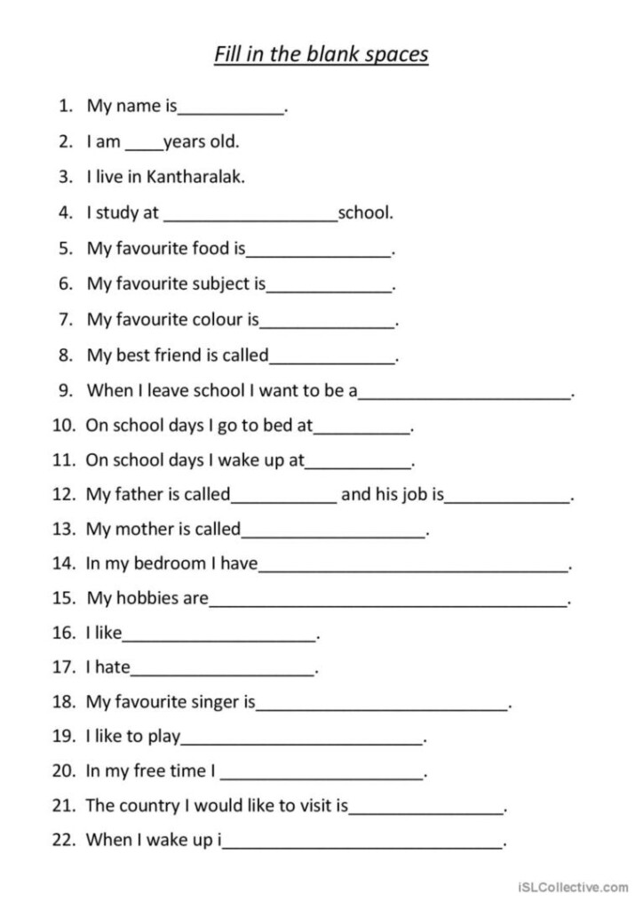 English Conversation Worksheets Pdf
