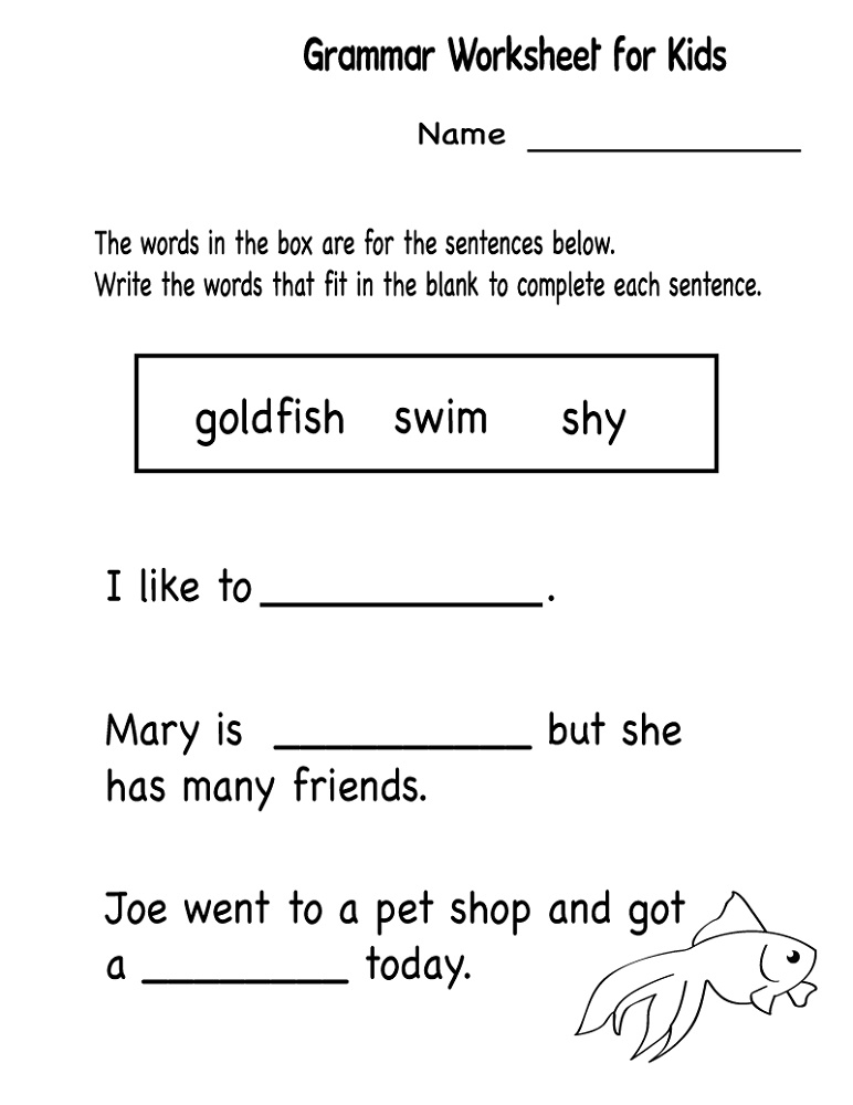 English For 6 Year Olds Worksheets