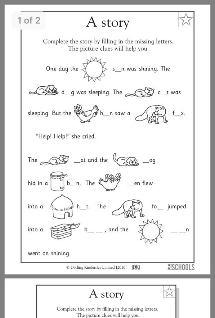 English For 6 Year Olds Worksheets