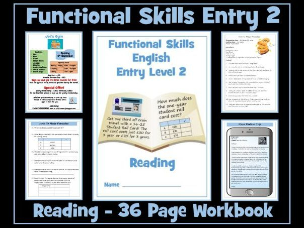 English Functional Skills Entry Level 2 Reading Bundle Teaching 