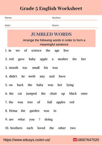 English Grammar Worksheet Pdf For 5th Grade Students By Nithya Issuu