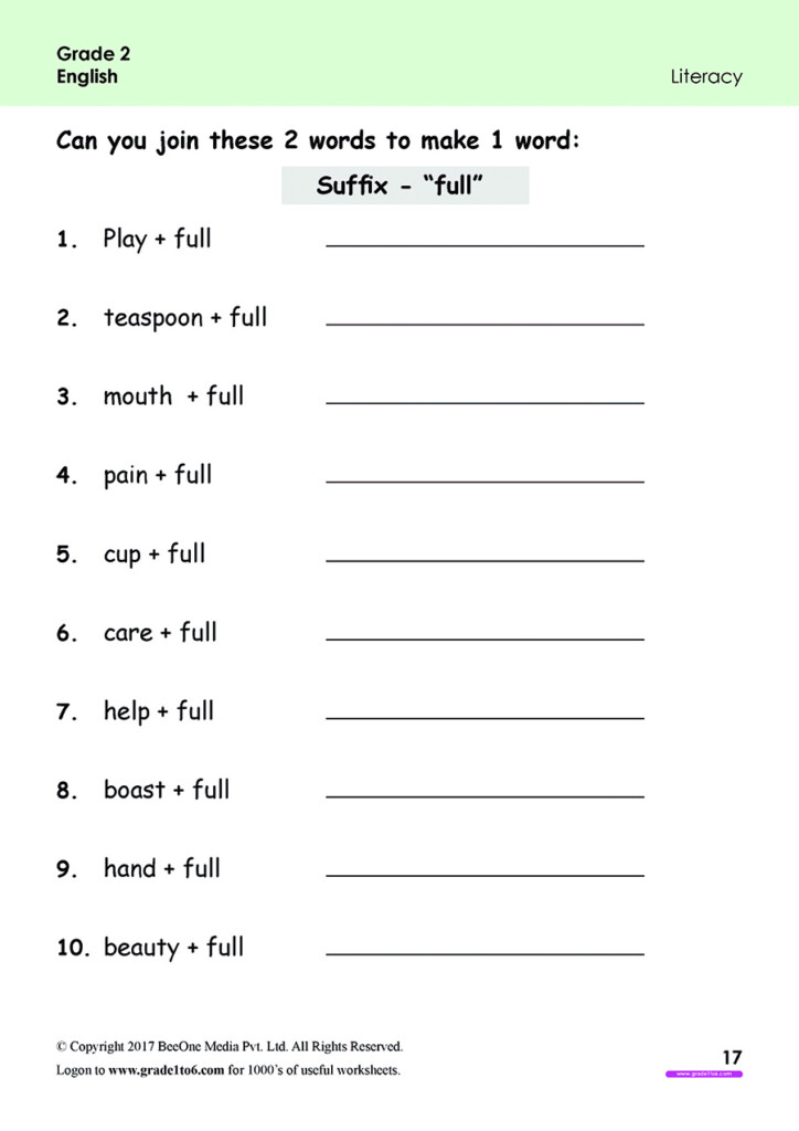 English Grammar Worksheets For Class 2 Cbse Worksheets For Class 2 