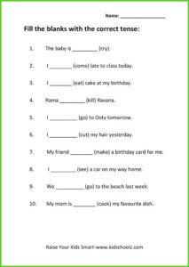 English Grammar Worksheets For Grade 5 With Answers Pdf Worksheet