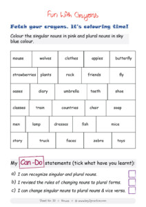 English Language Worksheet For Class 3 Language Worksheets