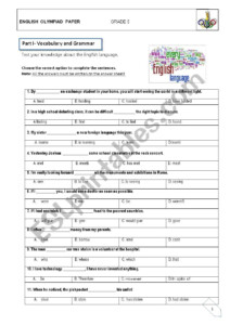English Olympiad Paper ESL Worksheet By Lurdes Loureiro
