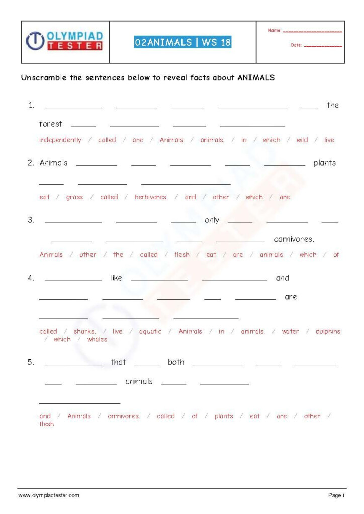 English Olympiad Worksheets For Class 1 Pdf Thekidsworksheet