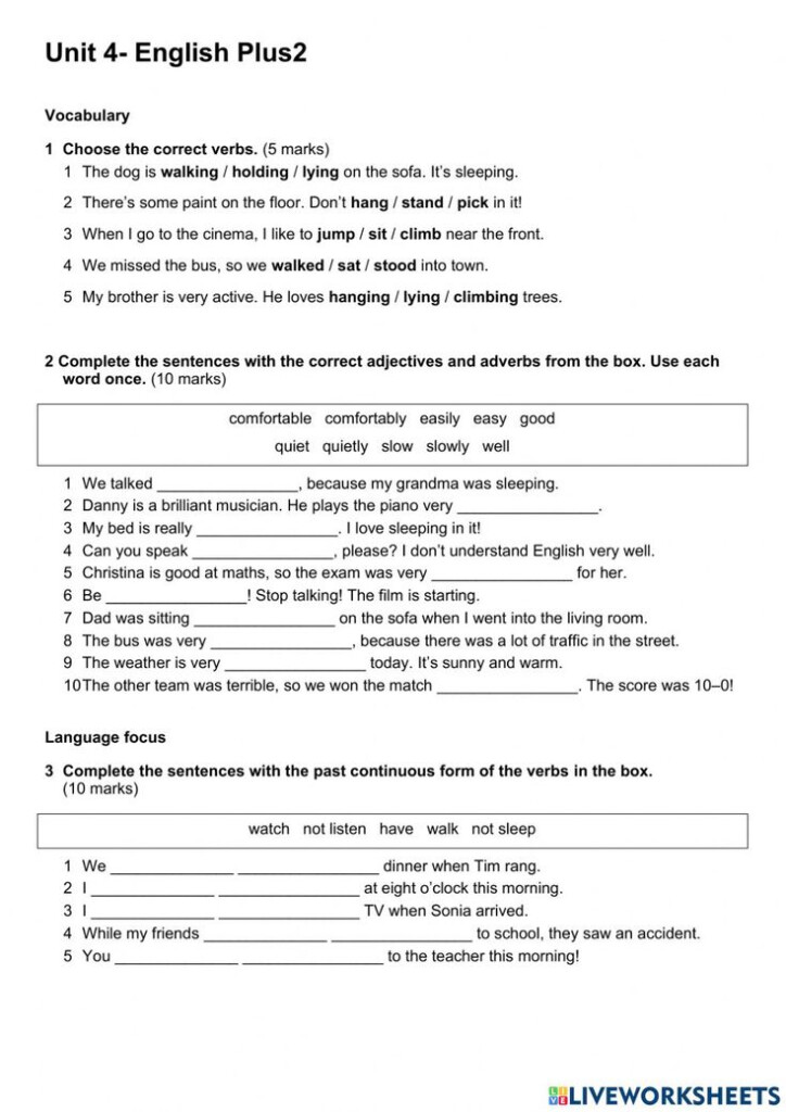 English Plus 2 Unit 4 Worksheet