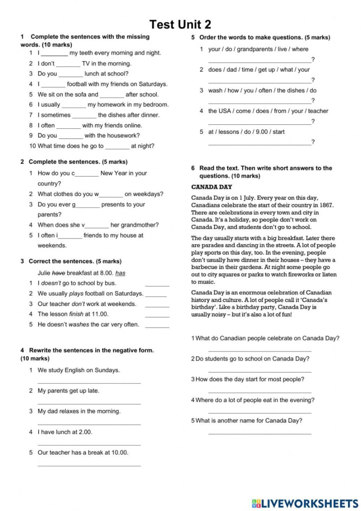 English Plus Unit 2 Worksheet Present Simple Affirmative Negative 