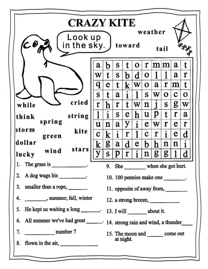 English Printable Worksheets 3 Grade Word Search 3Rd Grade Word 