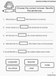 English Standard 1 Activity Worksheet Template Worksheets School Work