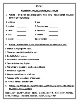 English Worksheet Grade 3 By Bhupinder Kaur TPT