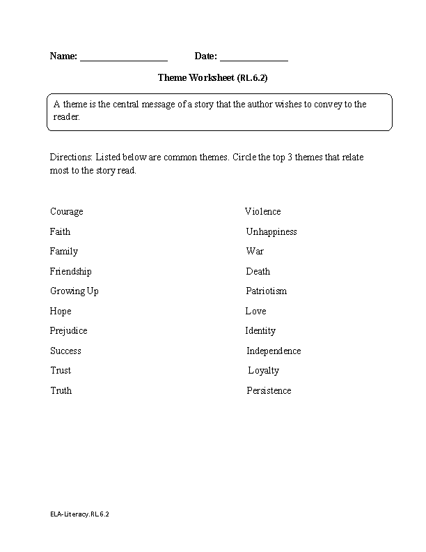 English Worksheets 6th Grade Common Core Worksheets