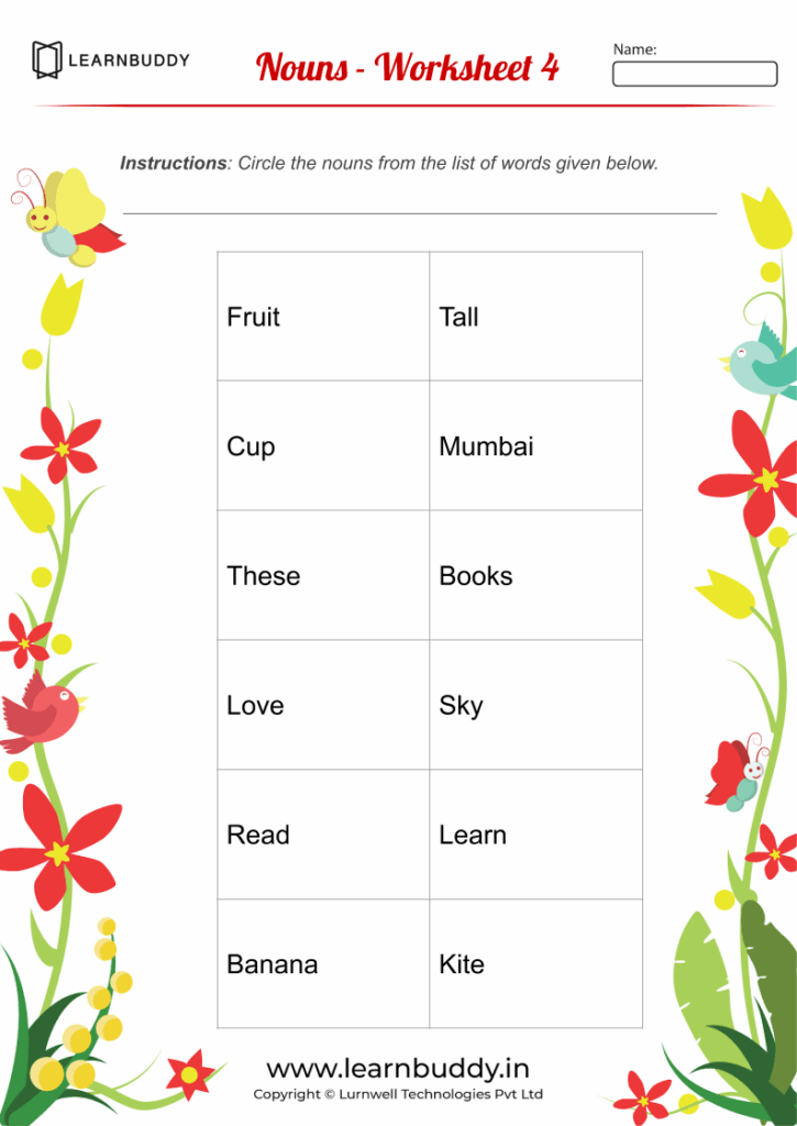English Worksheets For Class 1 Nouns Verbs Pronouns Learnbuddy in