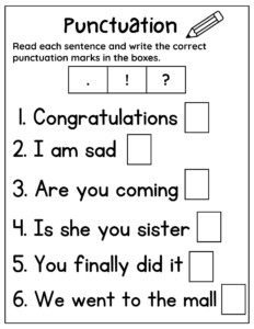 English Worksheets For Grade 1