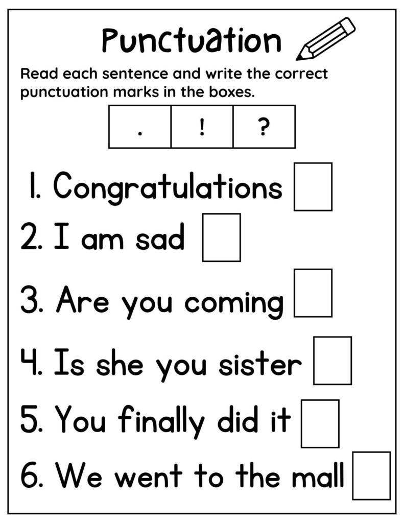 English Worksheets For Grade 1 