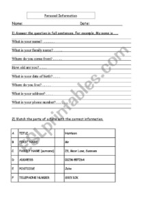 English Worksheets How To Fill Out A Form 1