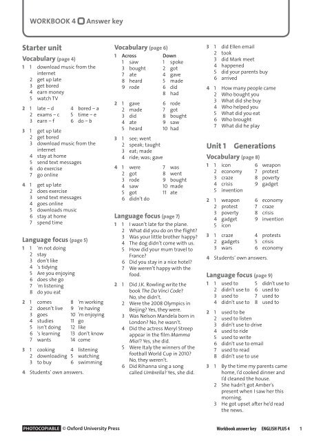 English Worksheets With Answer Key