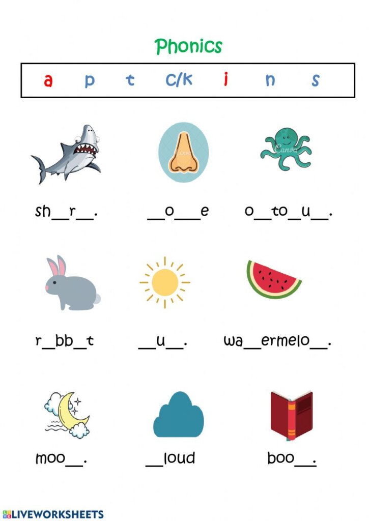 English Year 1 Kssr Worksheet ECF Phonics Worksheets Kindergarten 