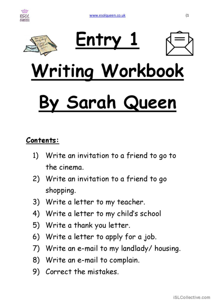 Entry 1 Writing Workbook Creative Wr English ESL Worksheets Pdf Doc