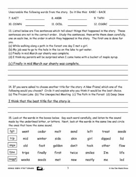 EQAO Grade 3 Reading Comprehension Exercises And Practice Worksheets