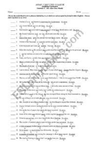 Error Detection Exam ESL Worksheet By Sassy myers