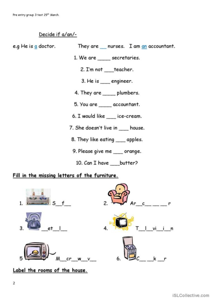 Esol Entry 1 Printable Worksheets