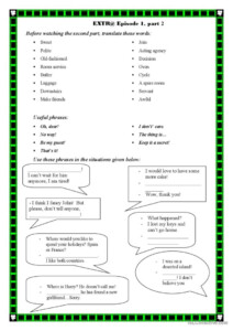 Extra Episode 1 Part 2 Video Or Movi English ESL Worksheets Pdf Doc