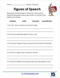 Figures Of Speech Worksheets 15 Worksheets