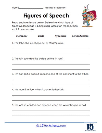 Figures Of Speech Worksheets 15 Worksheets