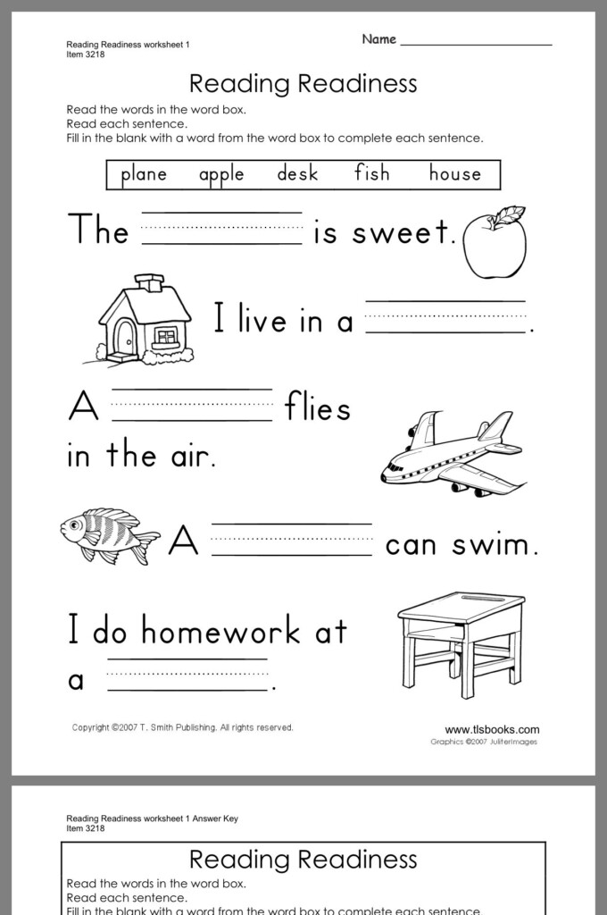 Fill In The Blank Worksheets Grade 1