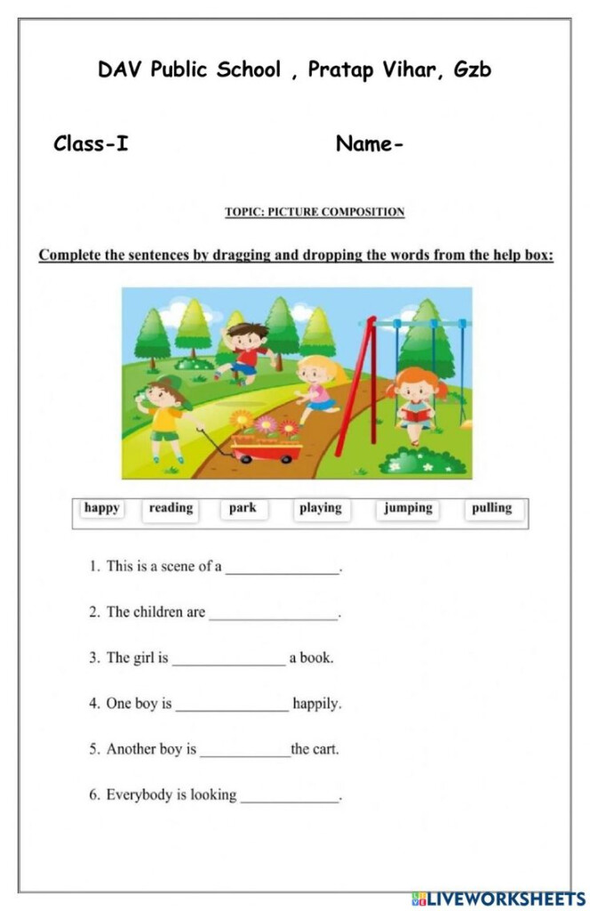 Fill In The Blanks Worksheet For Grade 1