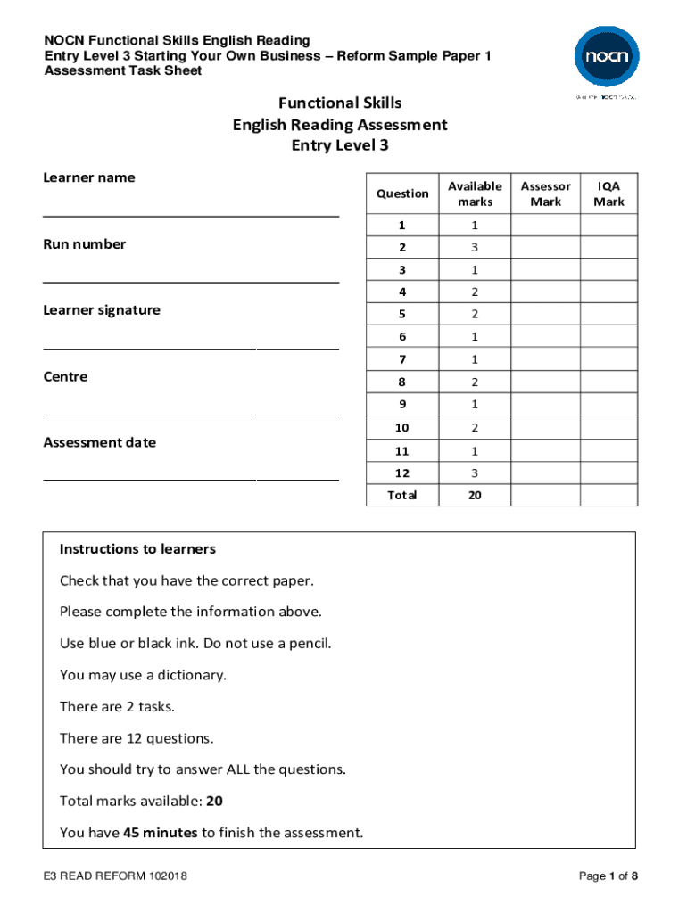 Fillable Online Functional Skills Level 2 English Writing Sample Paper 
