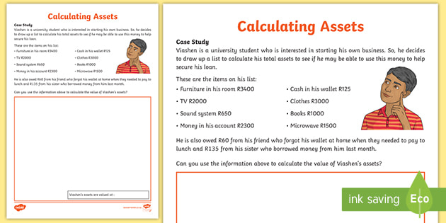 Financial Maths Formulas Calculating Assets Worksheet