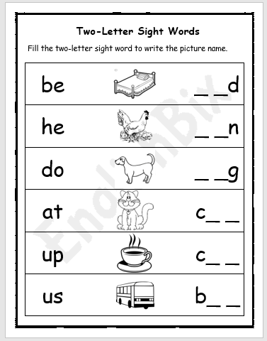 Form Three Letter Words Worksheet EnglishBix