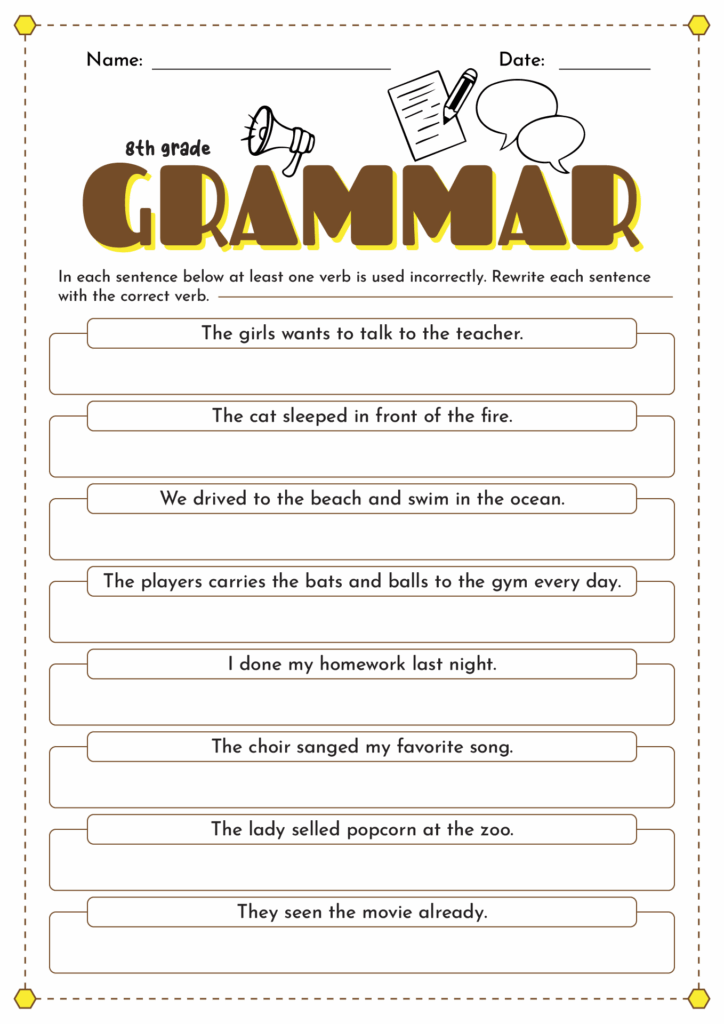 Free 8th Grade English Worksheet Pdf Download Free 8th Grade English 