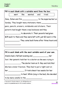 Free English Worksheets For Grade 2 class 2 IB CBSE ICSE K12 And All
