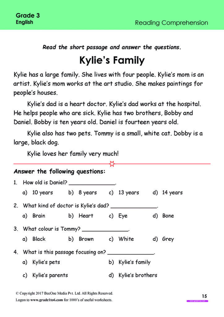 Free English Worksheets For Grade 3 class 3 IB CBSE ICSE K12 And All 