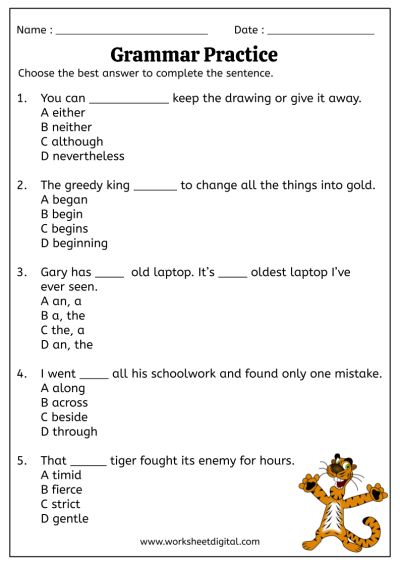 Free Free English Worksheet For Grade 5 Download Free Free English 